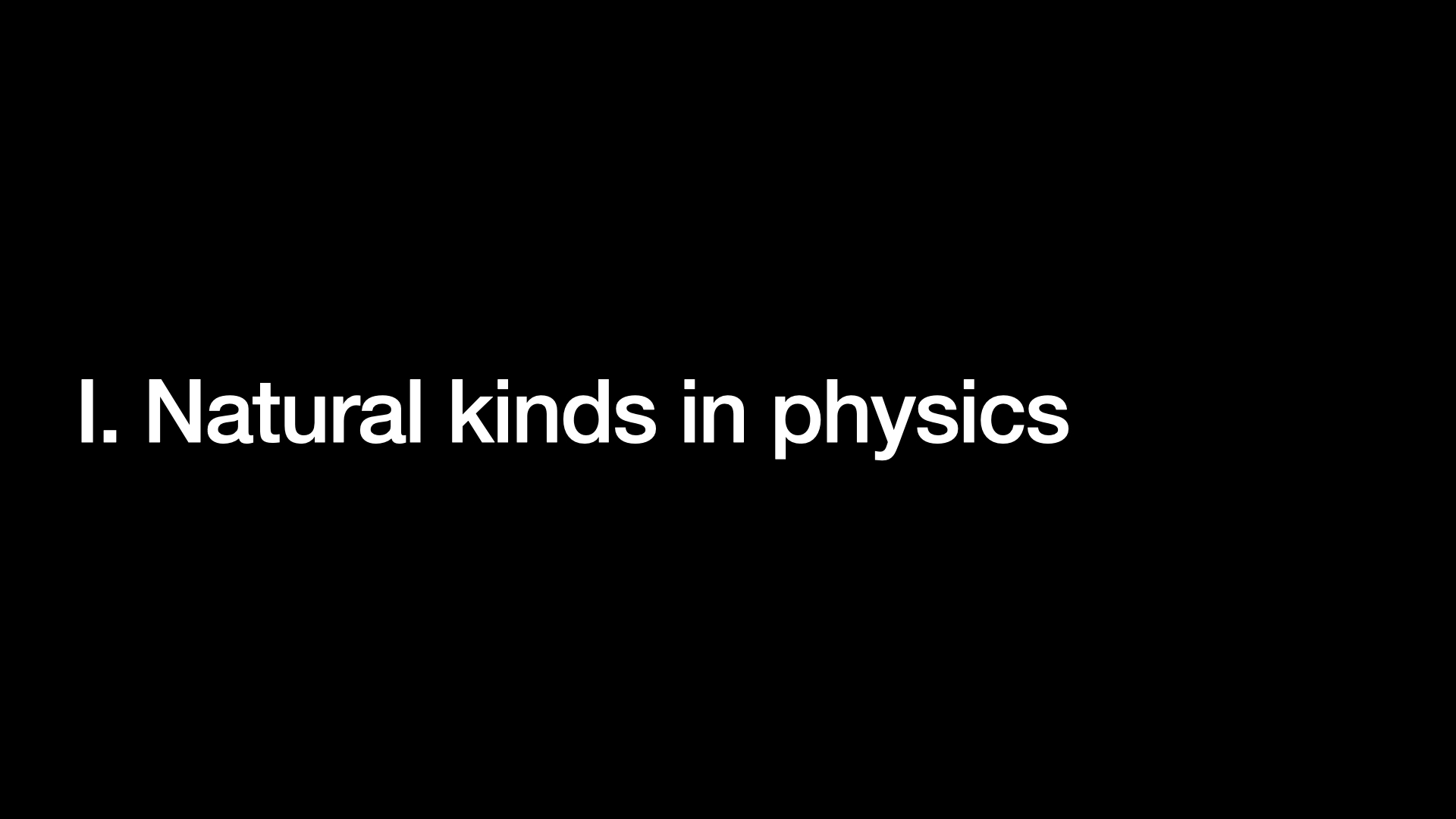 Image text:
I. Natural kinds in physics