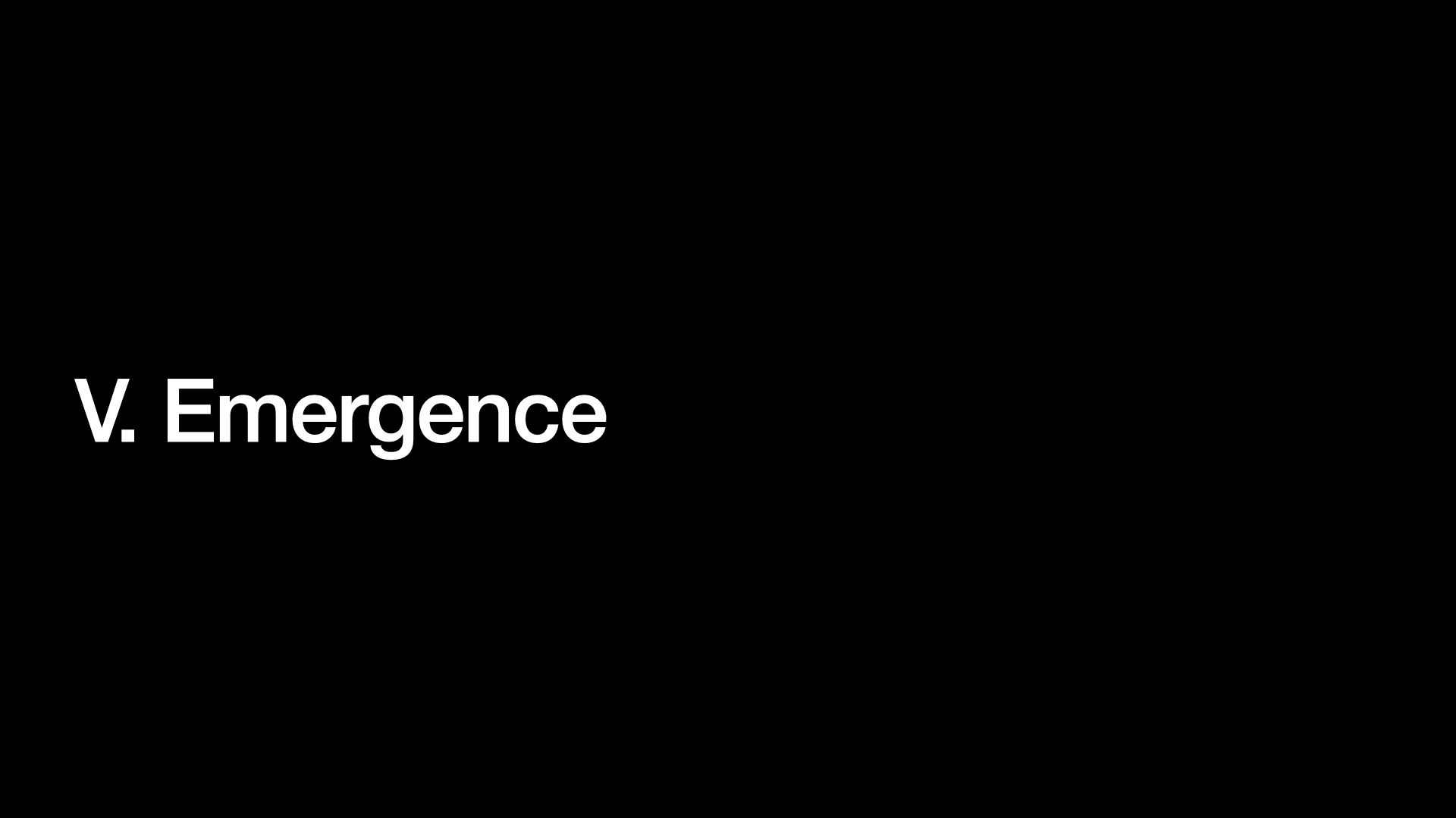 Image text:
V. Emergence
